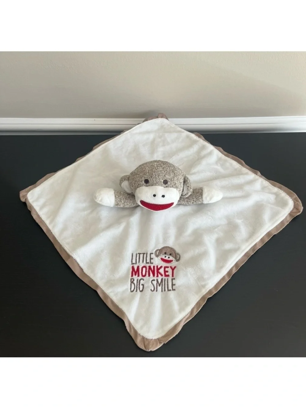 Baby Starters Sock Monkey Plush Security Blanket Big Smile 2024